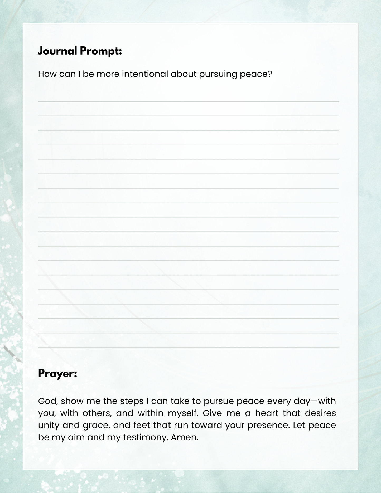 Living In God's Peace Prayer Journal