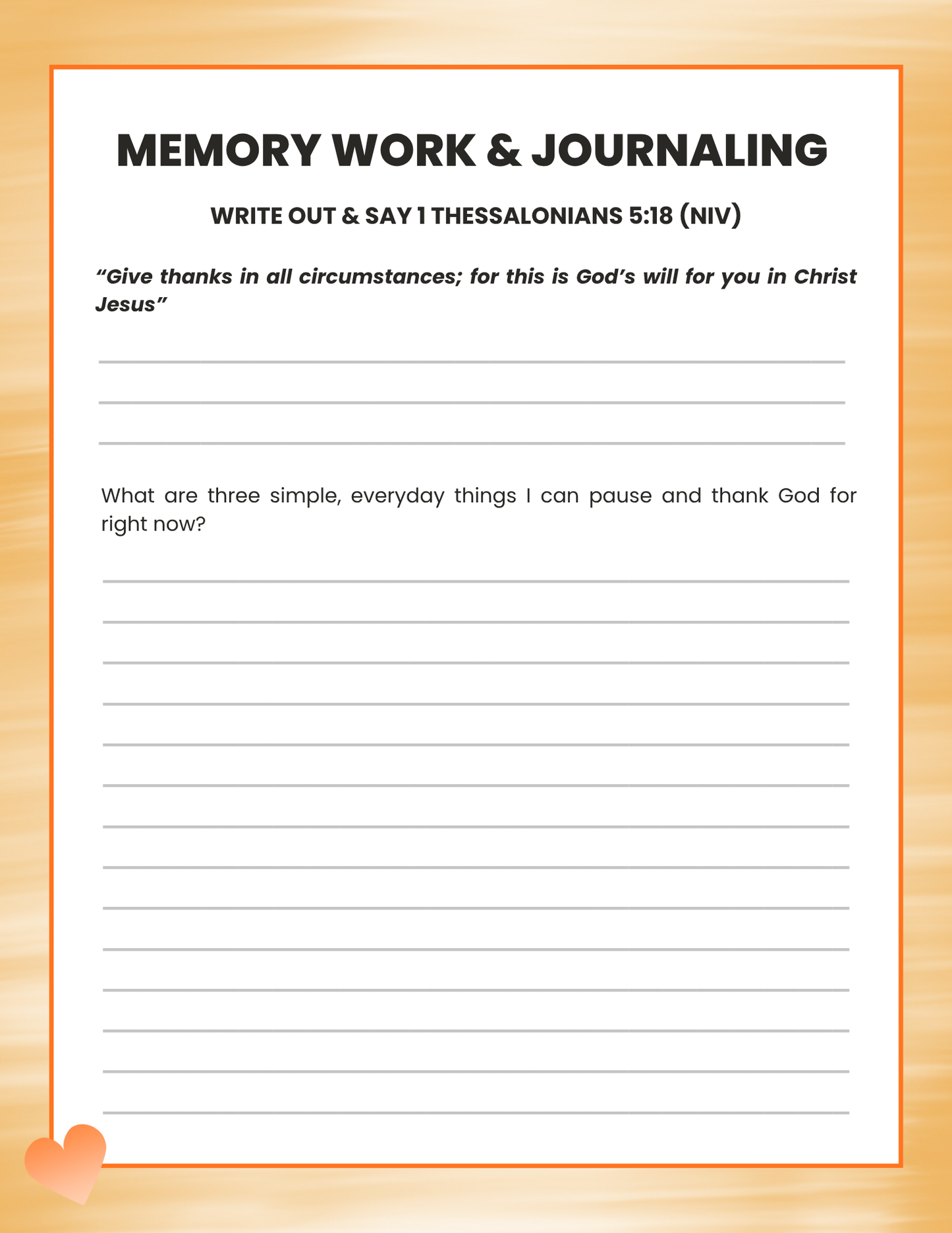 A Heart of Gratitude 7-Day Memory  Journal