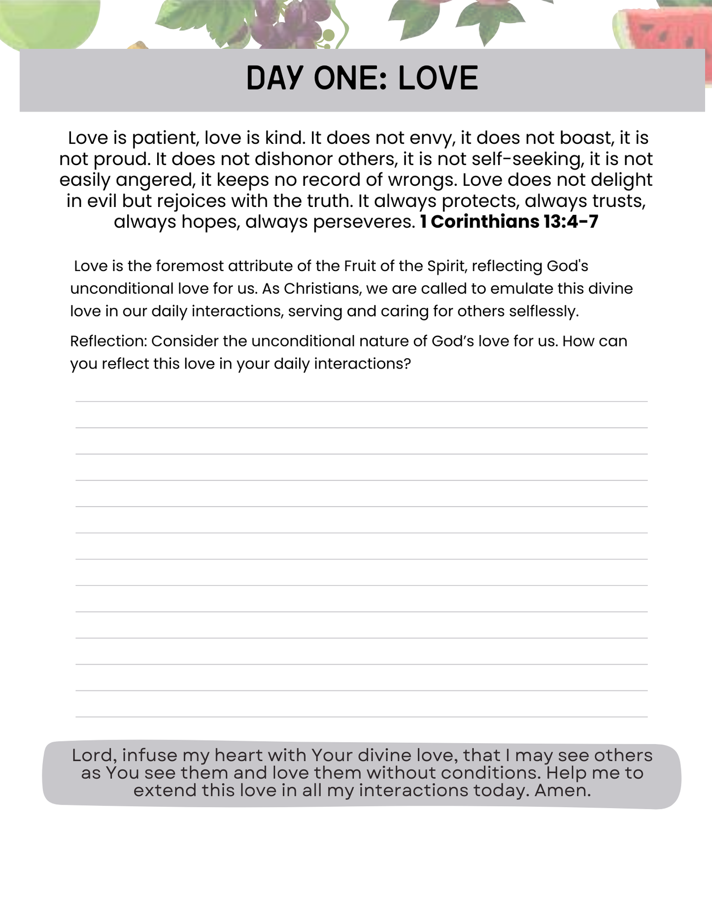 Cultivating the Fruit of the Spirit Devotional