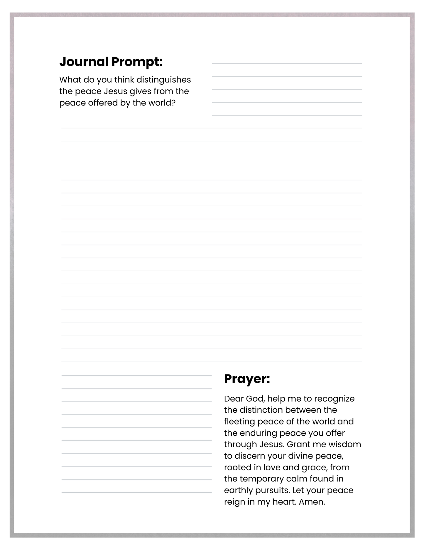 Finding Peace in a Troubled World: A 21-Day Journal and Prayer