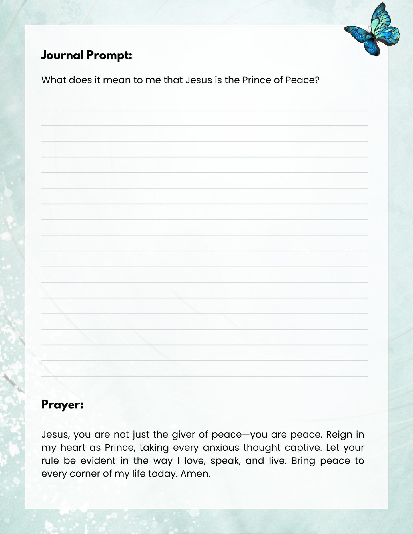Living In God's Peace Prayer Journal